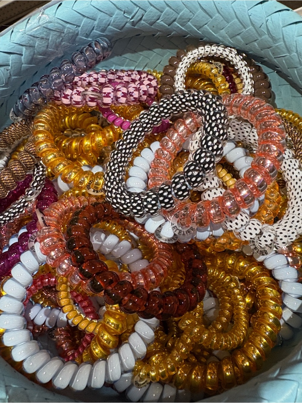 Teleties! Tons of colors/ designs.Spiral  HairTyes & Stackable Bracelet in One